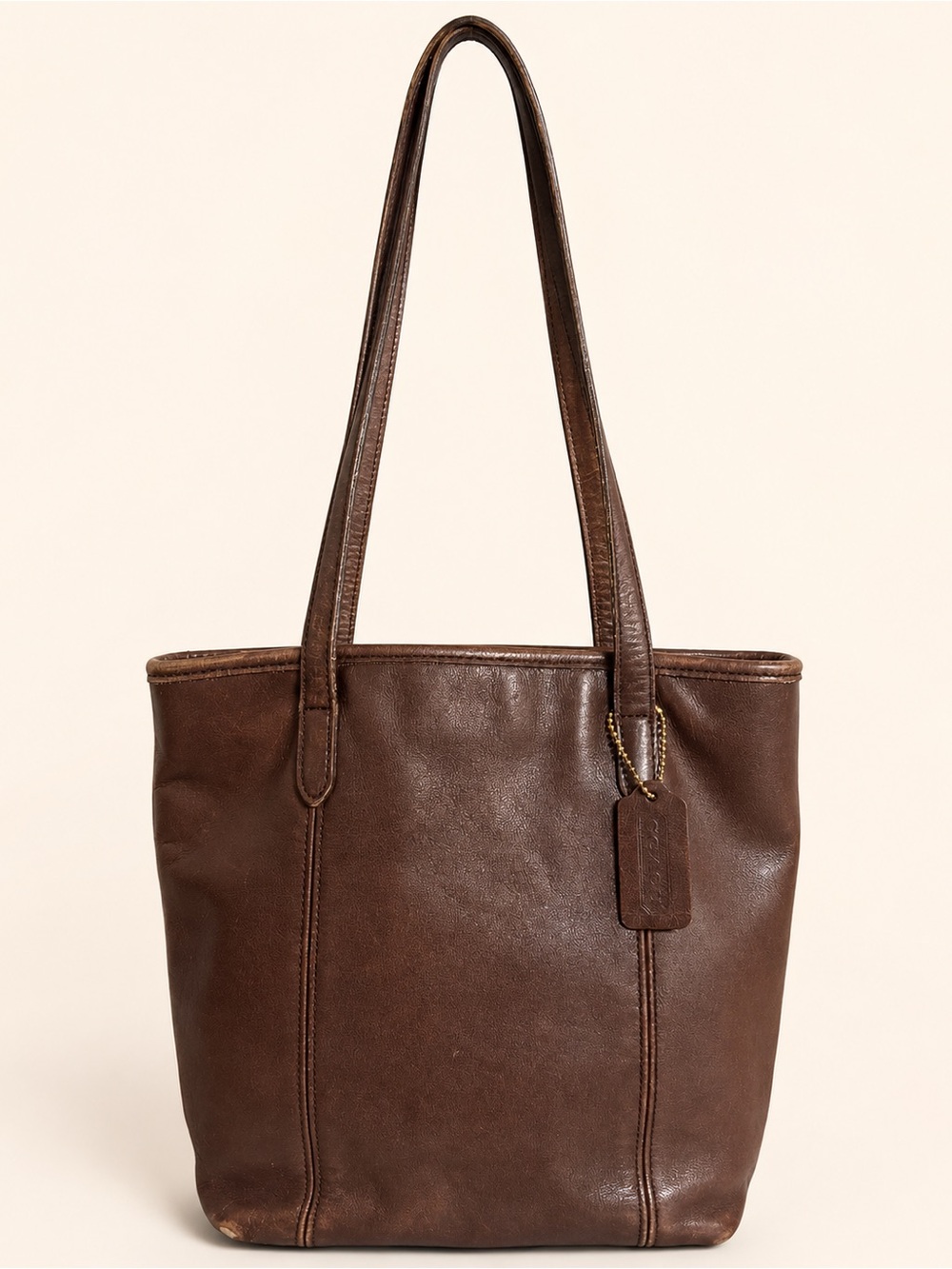 Vintage Coach Classic Lunch Tote 9077 Brown Leather Shoulder Bag